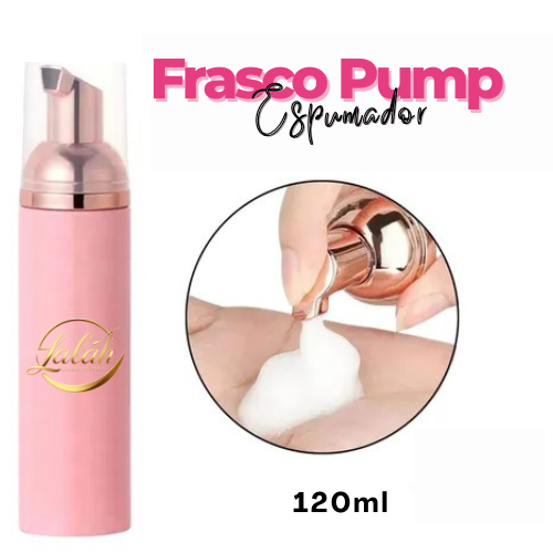 Frasco Pump Espumador cor Rosa 120ml
