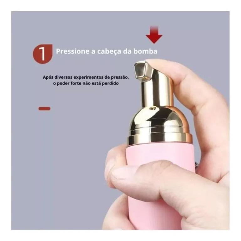 Frasco Pump Espumador cor Rosa 120ml