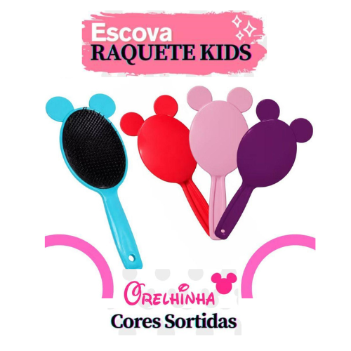 Escova Raquete Oval com Orelha