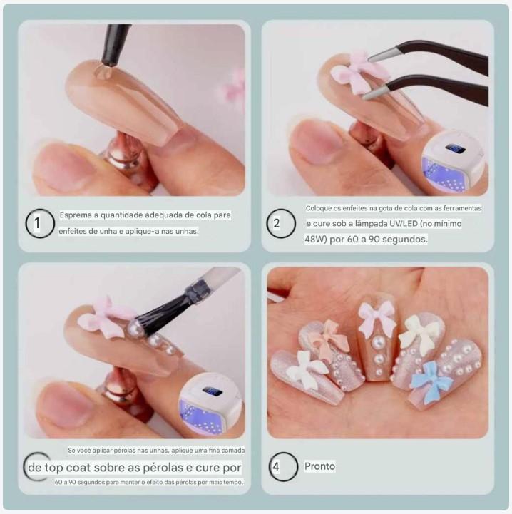 Kit Pingentes Laço Decoração de Unhas