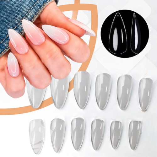 Unhas Postiças Almond Transparentes c/100peças - DAFU