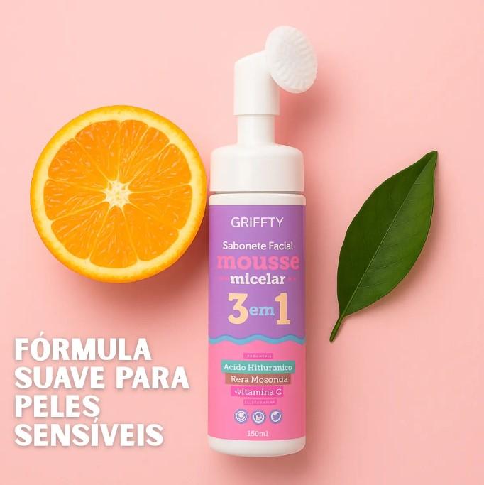 SABONETE MOUSSE MICELAR 3 EM 1 150ML - GRIFFTY