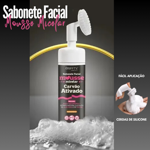 SABONETE MOUSSE MICELAR CARVAO ATIVADO 150ML - GRIFFTY