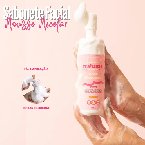 SABONETE MOUSSE MICELAR ROSA MOSQUETA 150ML - GRIFFTY