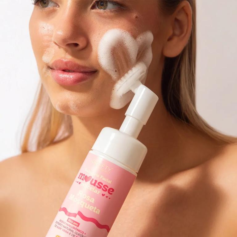 SABONETE MOUSSE MICELAR ROSA MOSQUETA 150ML - GRIFFTY