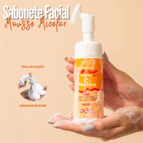 SABONETE MOUSSE MICELAR VITAMINA C 150ML - GRIFFTY