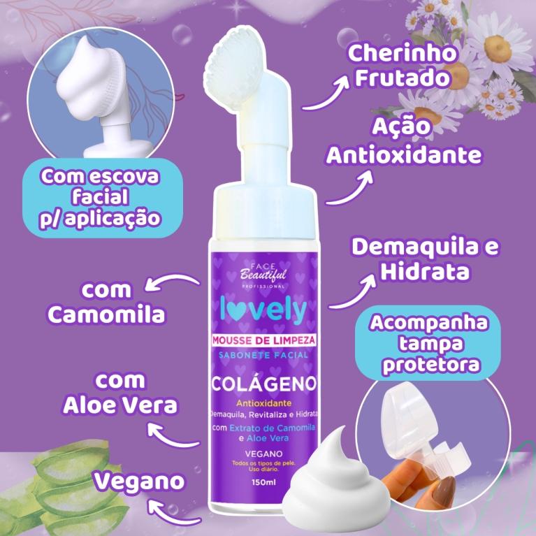 Mousse Facial de Limpeza Colágeno 150ml - FACE BEAUTIFUL