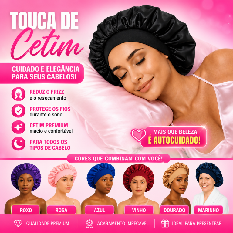 TOUCA DE CETIM COM FAIXA CORES SORTIDAS