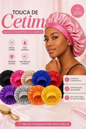 TOUCA DE CETIM COM FAIXA CORES SORTIDAS