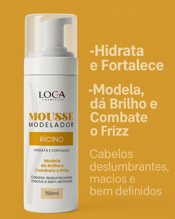 Mousse Modelador Profissional RICINO 150ml - LOCA COSMETICS