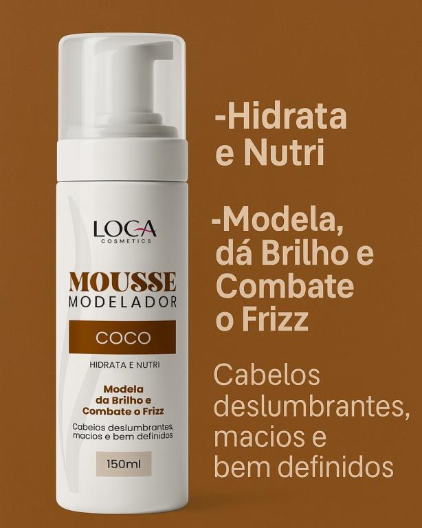 Mousse Modelador Profissional COCO150ml - LOCA COSMETICS