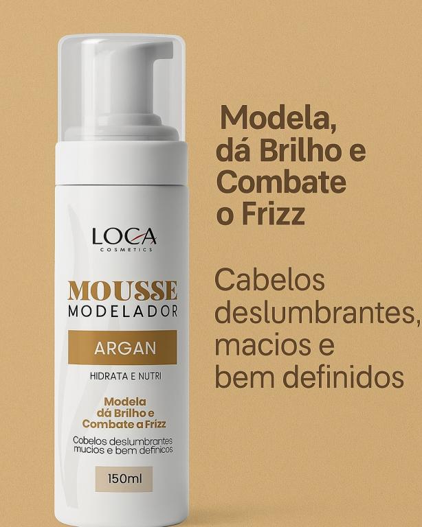 Mousse Modelador Profissional ARGAN 150ml - LOCA COSMETICS