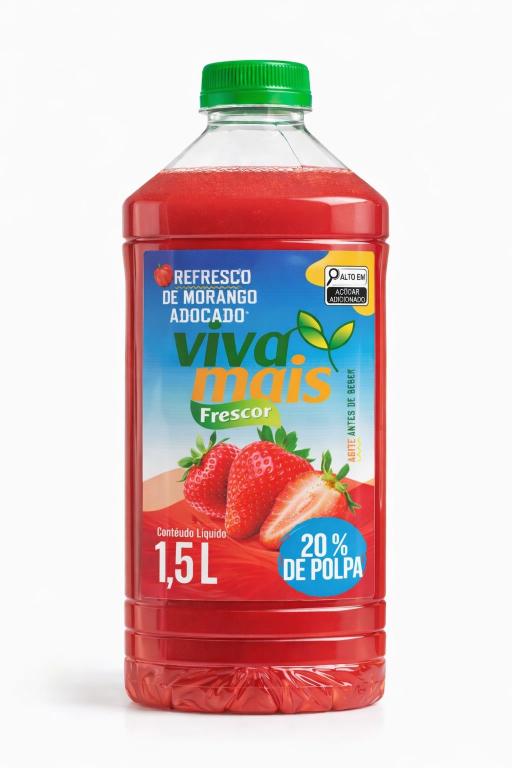 REFRESCO DE MORANGO VIVA MAIS PET 900ML
