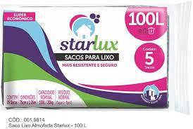 STARLUX UD LIMP SACO P/ LIXO ALMOFADA REFORCADA TRANSP.110L 5 UN$