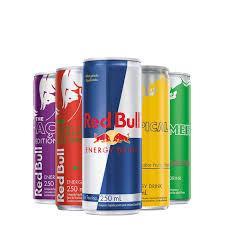 RED BULL LATA 250ml FOUR PACK SABORES ZERO, TRAD , MELANCIA ,TROPICAL , CEREJA ,MORANGO E PESSEGO,POMELO,MARCJ E MELAO