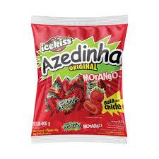 BALA DURA ICEKISS AZEDINHA CHICLE MORANGO 400G