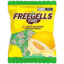 BALA FREEGELLS MELAO RECHEIO SABOR CHOCOLATE BRANCO 36X475G