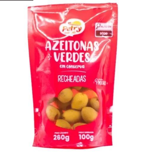 AZEITONAS VERDES EM CONSERVA RECHEADAS POUCH PETRY 100G --> CX/18