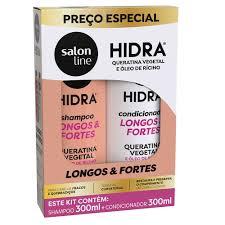 SALON LINE HIDRA KIT SHAMPOO   COND 300ML QUERATINA E OLEO RICINO