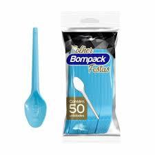 COLHER SOBREMESA BOMPACK AZUL C/50 UN