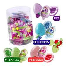 CHICLETE OVOSSAURO CX 12 POTES C/30 UNIDADES 10G MORANGO, MELANCIA, UVA E BLUEBERRY