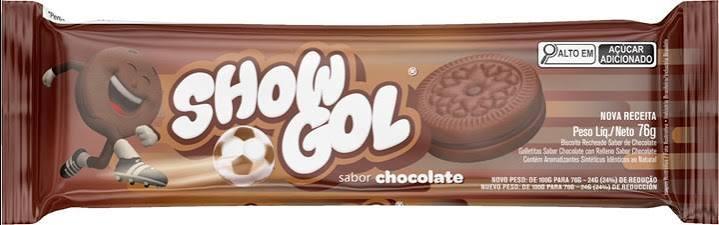 BISCOITO RECHEADO SHOW GOL CHOCOLATE 36X76G