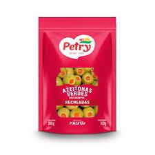 AZEITONAS VERDES EM CONSERVA RECHEADAS POUCH PETRY 100G