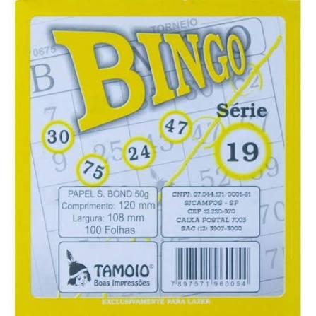 BINGO JORNAL AMARELO 100FLS C/15 TAMOIO