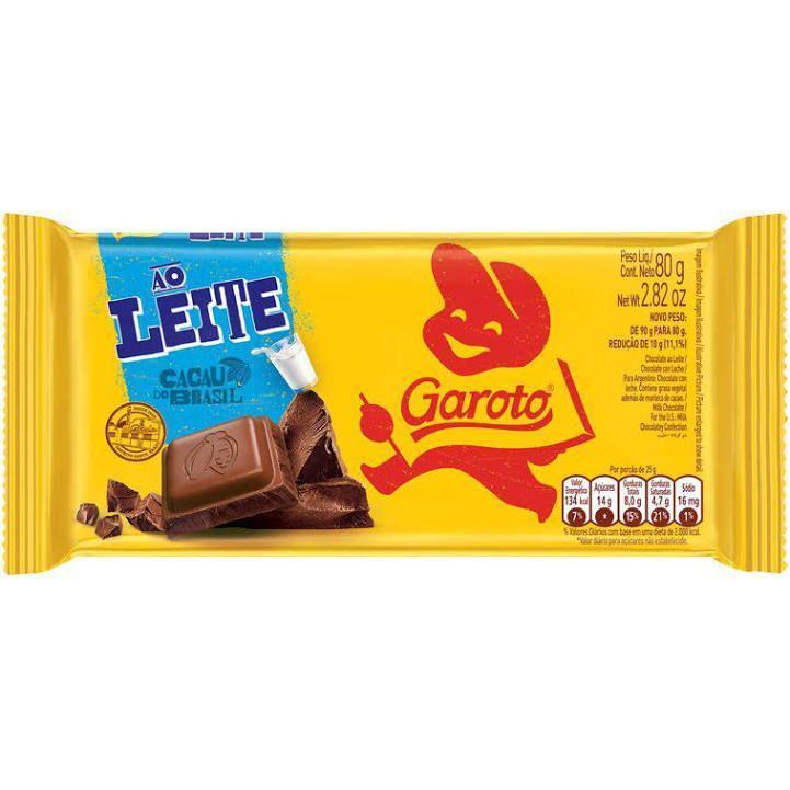 CHOC.GAROTO TABLETE LEITE 16X80G