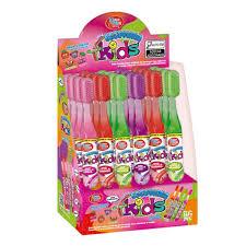 BALA LIQUIDA  ESCOVINHA KIDS  CX C/ 12 DISPLAYS  C/ 24  UNIDADES 7g  SABOR CEREJA , UVA , MELANCIA E MORANGO