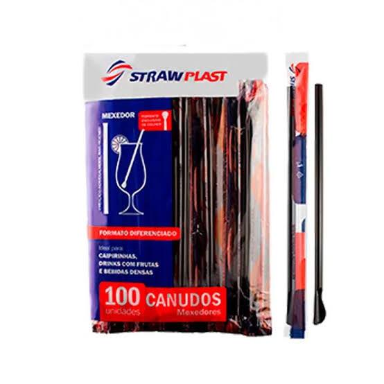 CANUDO STRAW. MEXEDOR SACHE 5,5MM 17,5CM C/100 PRETO(CS-403)