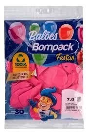 BALAO LISO N7 BOMPACK ROSA FORTE C/30