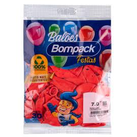BALAO LISO N7 BOMPACK VERMELHO C/30