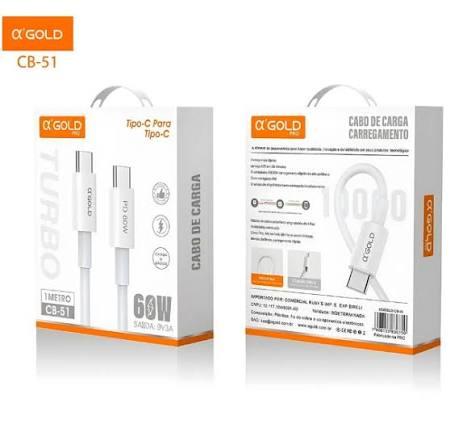 CABO TIPO-C PARA TIPO-C 60W AGOLD CB-51