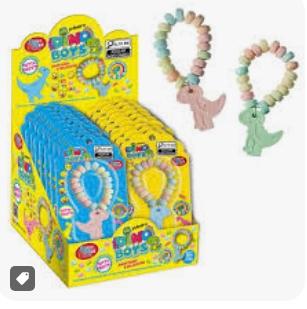 PASTILHA  PULSEIRA DINO BOYS SABOR TUTTI FRUTTI 12,5 G   CX C/ 12 DISPLAYS C/ 24UNIDADES
