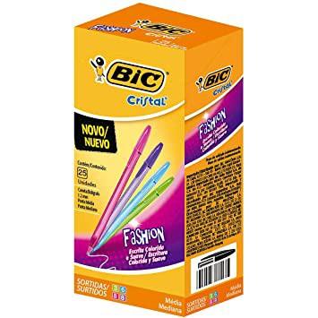 CANETA BIC FASHION ESFREROGRAFICA AZUL CX 25UNI