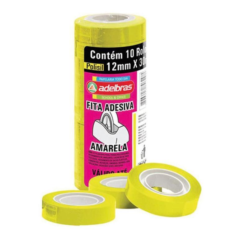 FITA DUREX AMARELO 12x10MT PTC 10 UNI