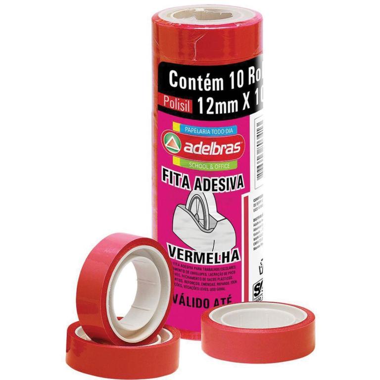 FITA DUREX VERMELHA 12x10MT PTC 10 UNI