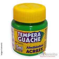 TINTA GUACHE VERDE FOLHA 15ml CAIXA 12 UNI