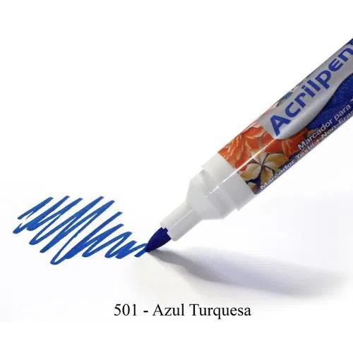 CANETA ACRILPEN AZUL TURQUEZA PTC 10