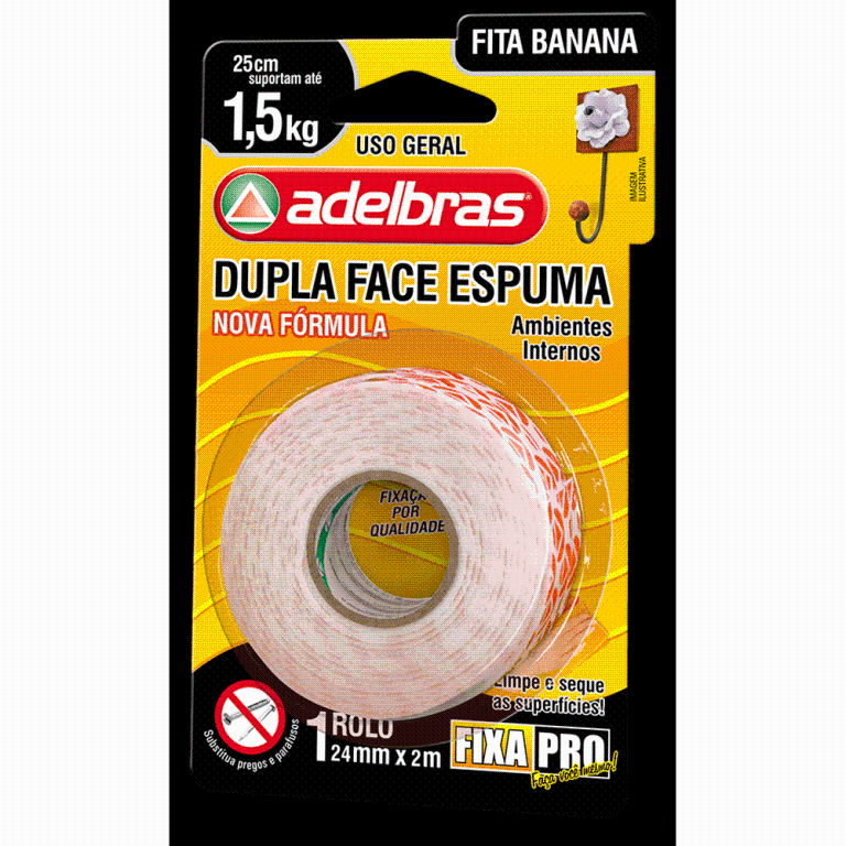 FITA DUPLA FACE ESPUMA 24mmX2m UNI