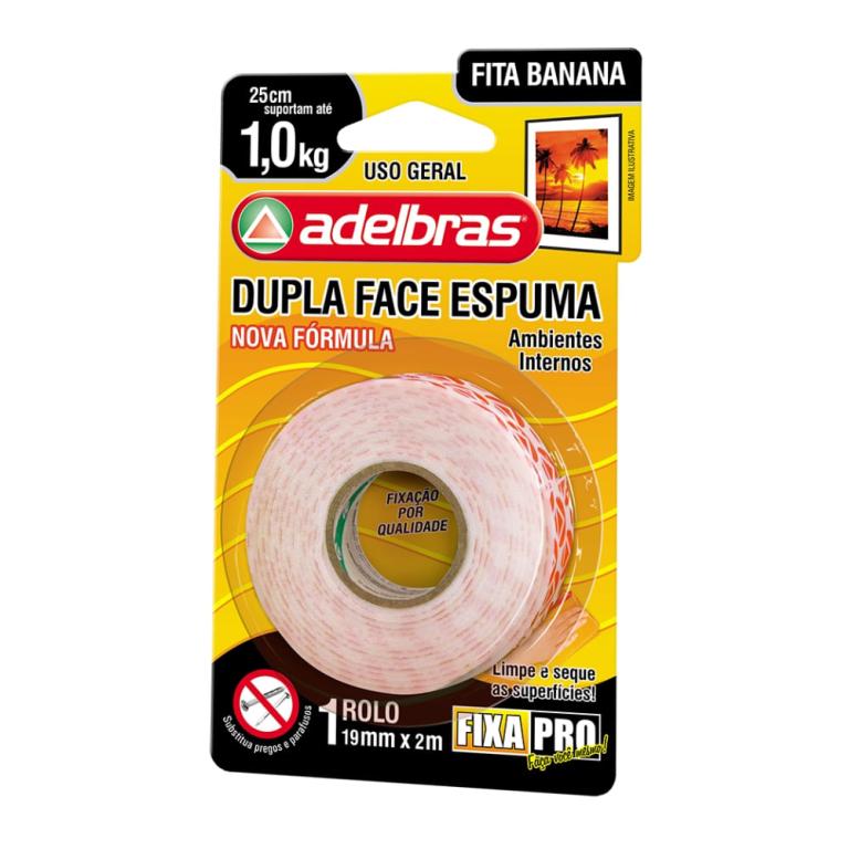 FITA DUPLA FACE ESPUMA 19mmX2m UNI