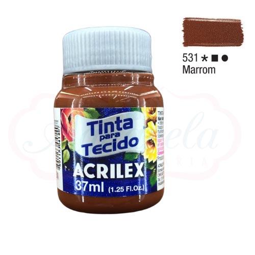 TINTA DE TECIDO MARROM 531 37ML PTC 12