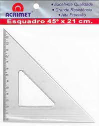 ESQUADRO 45°x 21cm PTC 8 UNI
