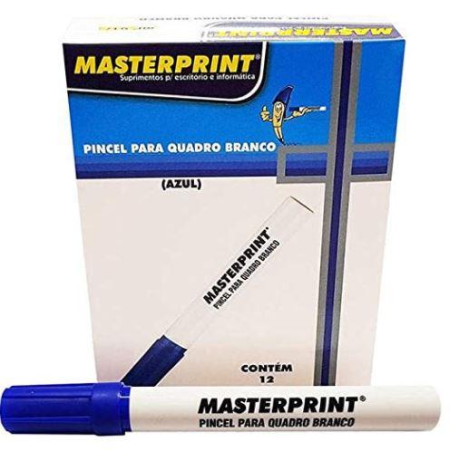 CANETA PINCEL QUADRO BRANCO AZUL MP 617 CX 12  UNI