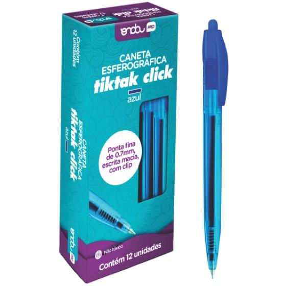 CANETA ESFREROGRAFICA TIKTAK AZUL 0.7 CX 12 UNI