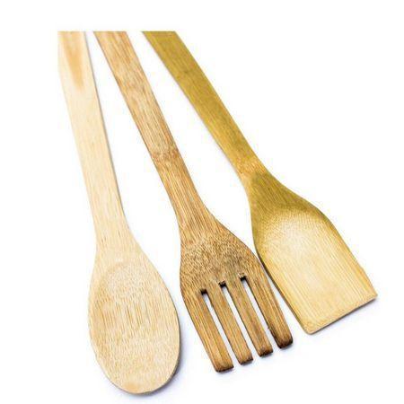 KIT TALHERES DE BAMBU 3PC UNI