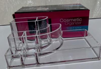 PORTA MAQUIAGEM ACRILICO 8 COMPARTIMENTOS UNI