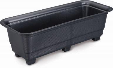 JARRO DE PLANTA RETANGULA GRNADE PRETO UNI