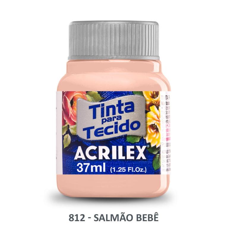 TINTA DE TECIDO SALMAO BEBE 812 37ML PTC 12